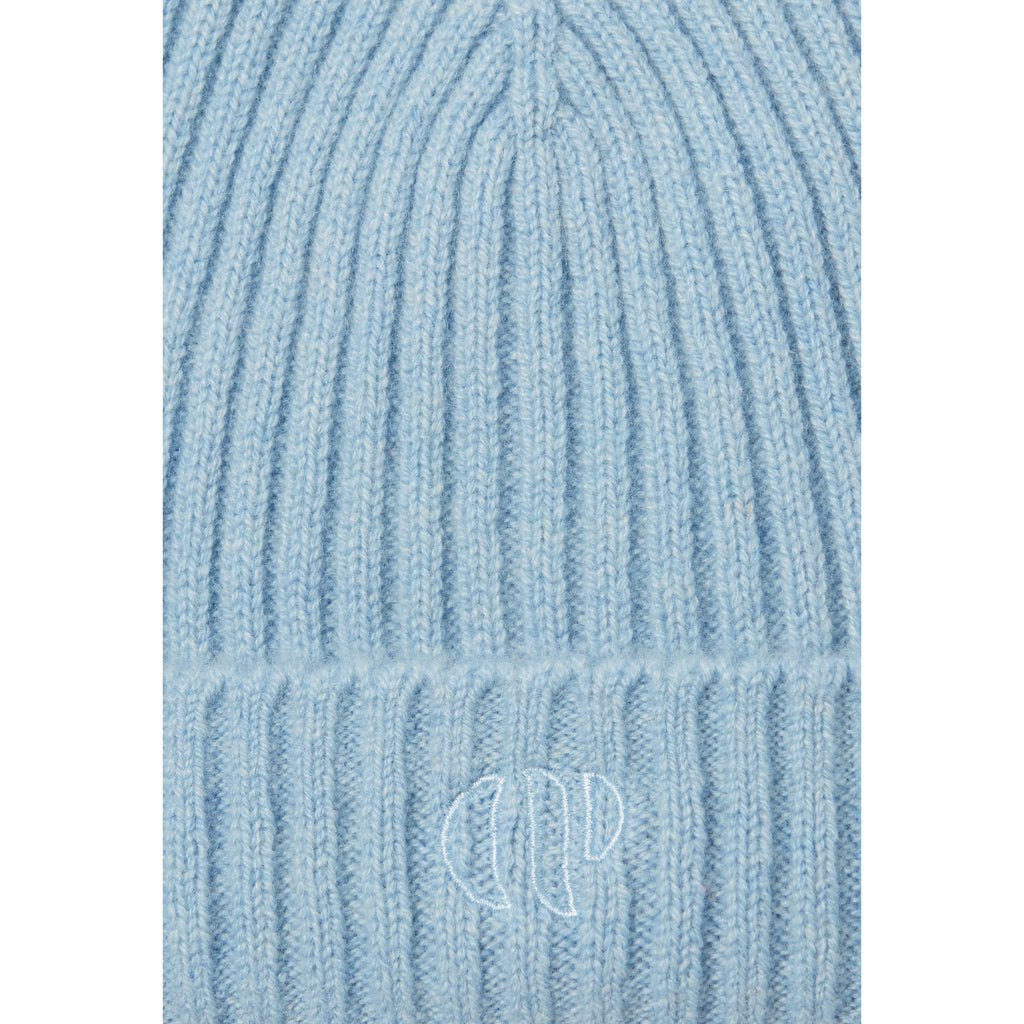 Gorro de canalé de cachemira con bordado CP