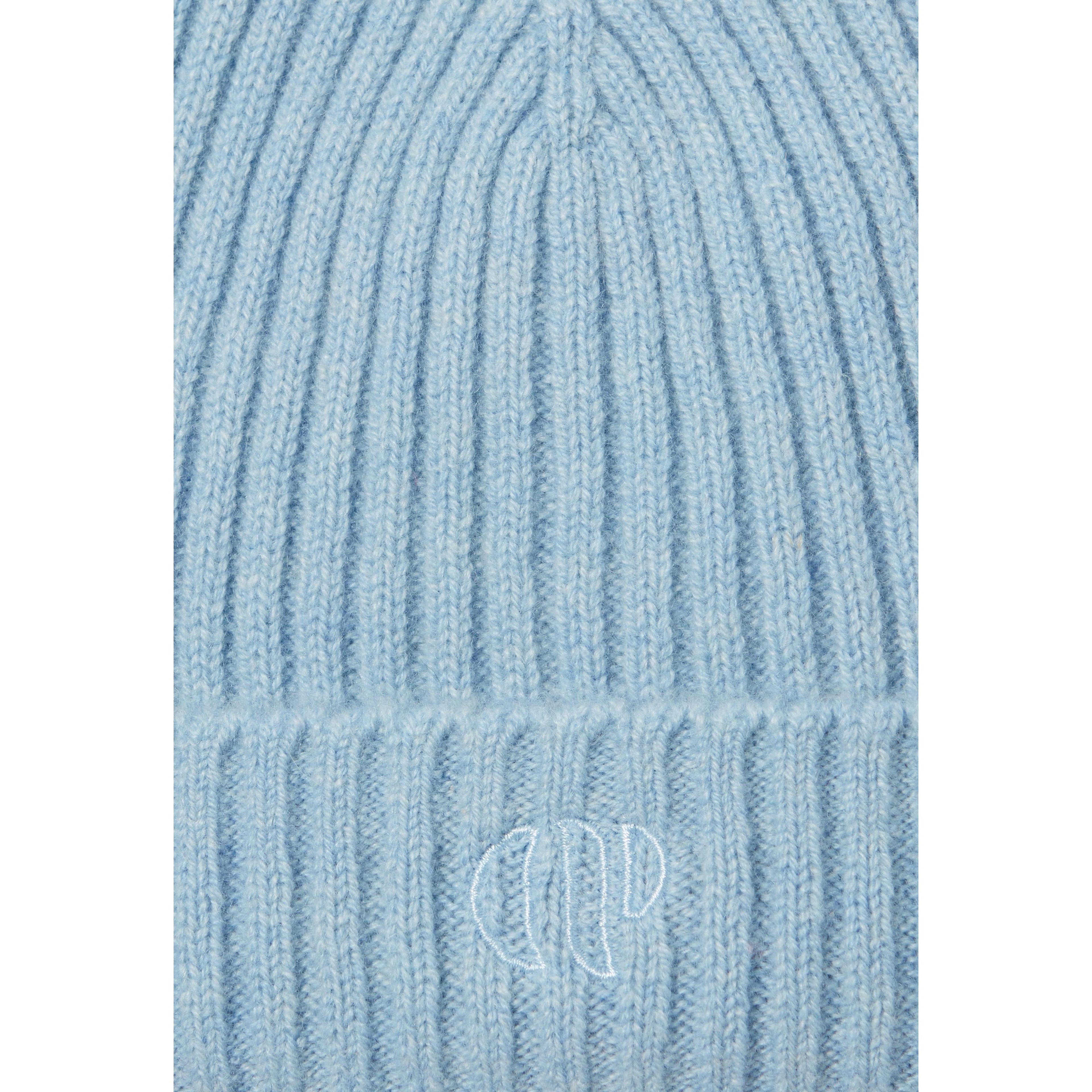 Gorro de canalé de cachemira con bordado CP