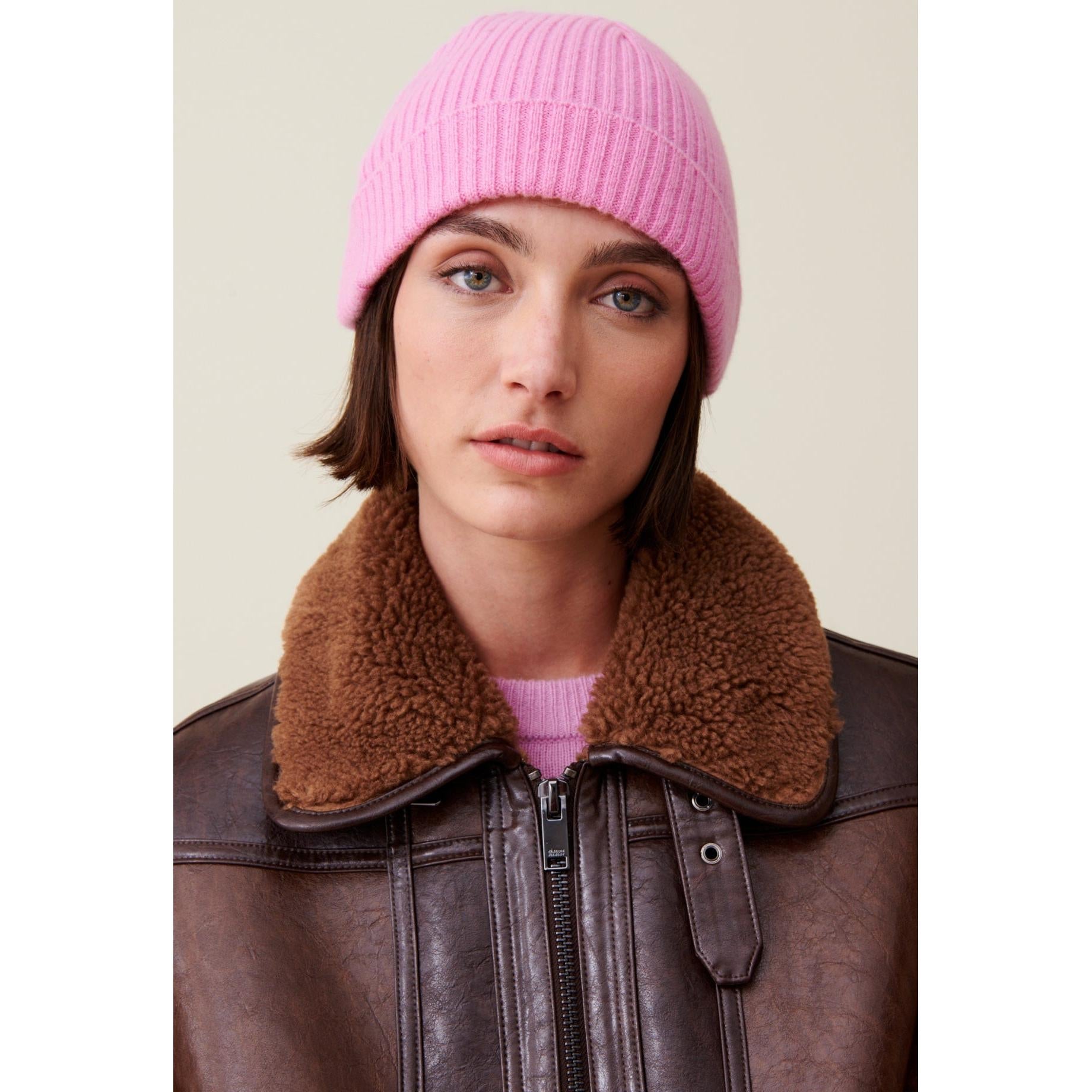 Claudie Pierlot - Bonnet Côtelé Cachemire Broderie Cp