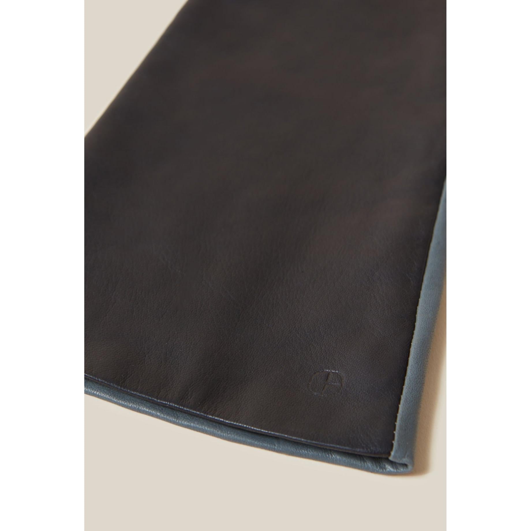 Guantes de cuero bicolor