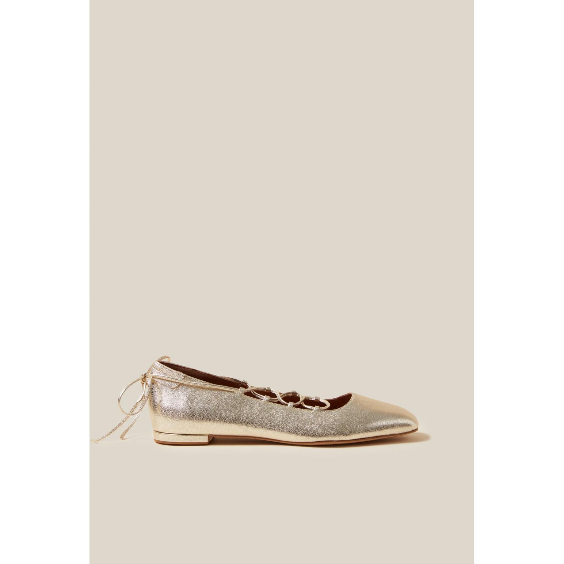 Ballerines Cuir Doré
