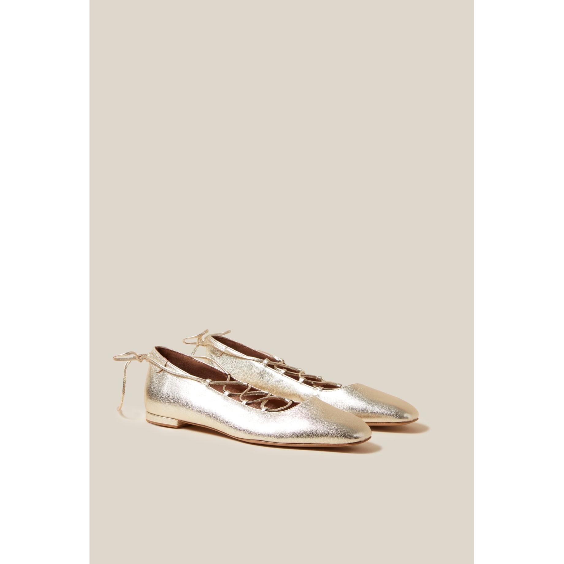 Ballerines Cuir Doré