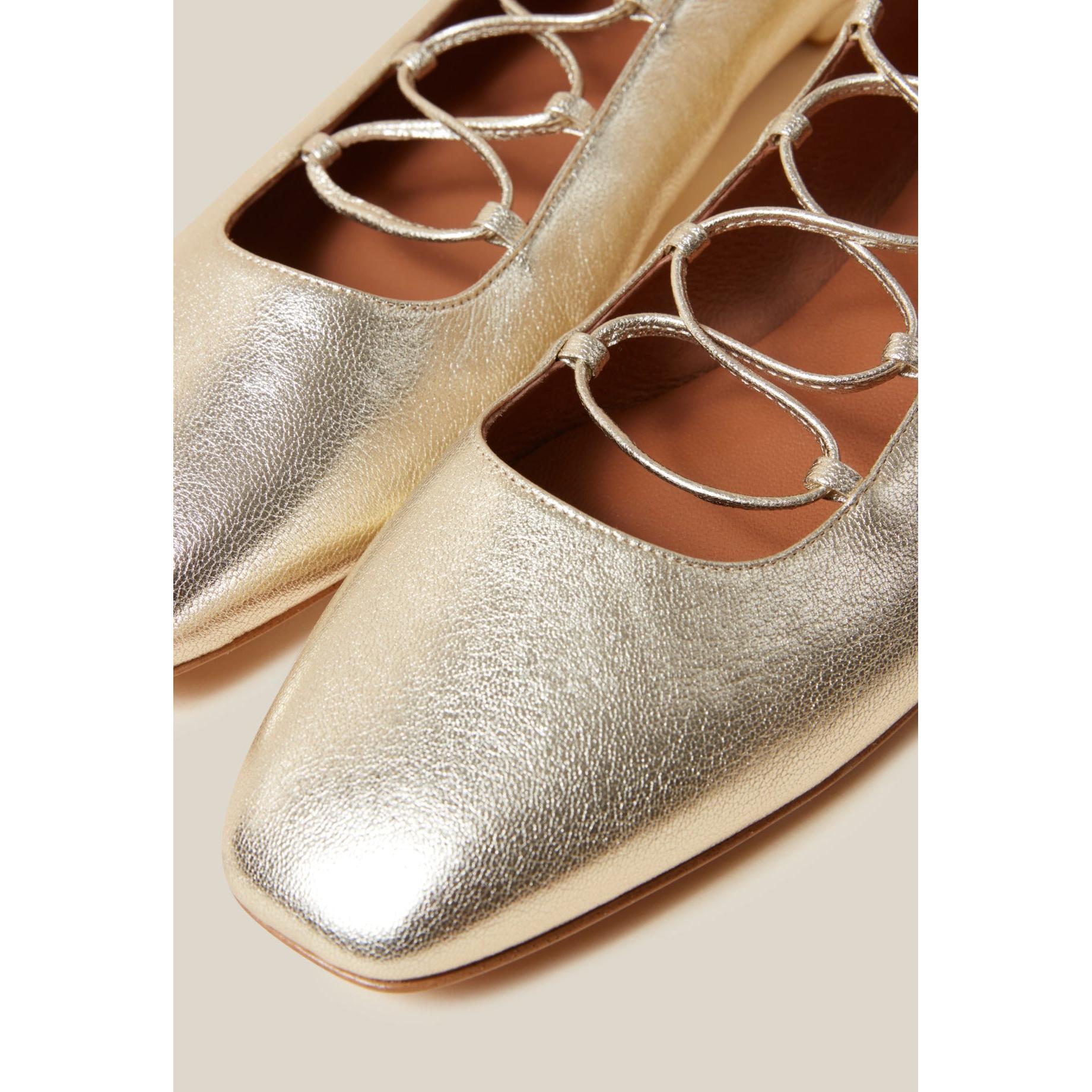 Ballerines Cuir Doré