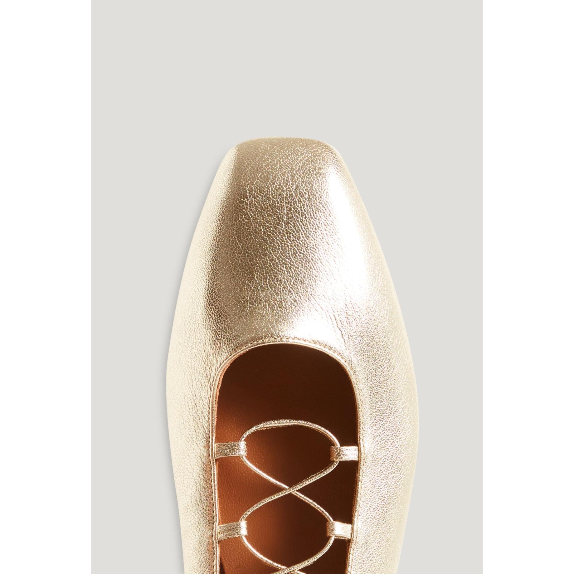 Ballerines Cuir Doré