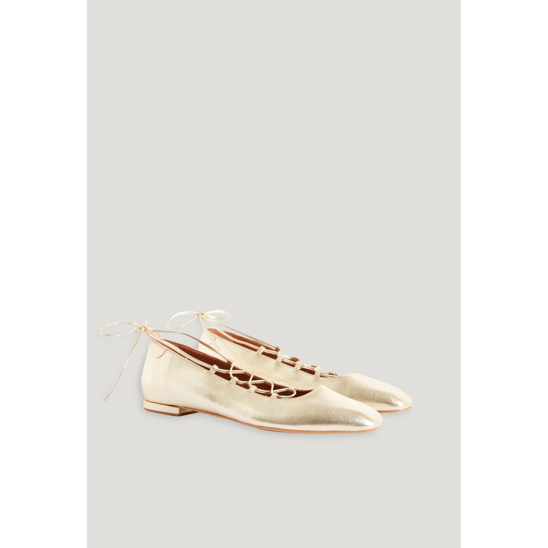 Ballerines Cuir Doré