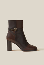 Patchwork Patent Leather Ankle Boots