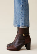 Patchwork Patent Leather Ankle Boots