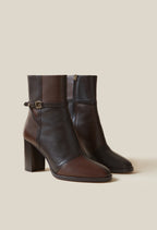 Patchwork Patent Leather Ankle Boots