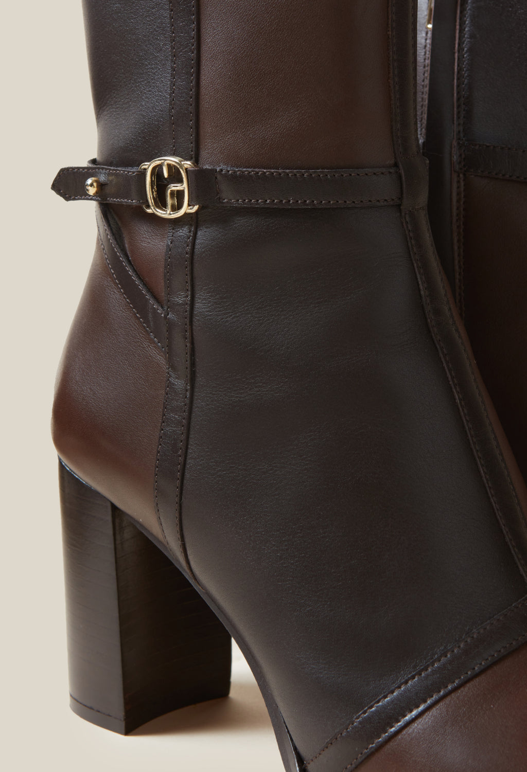 Patchwork Patent Leather Ankle Boots
