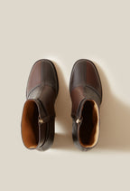Patchwork Patent Leather Ankle Boots