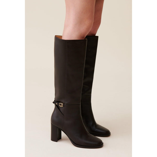 Claudie Pierlot - Bottes Cuir Verni Logo Cp