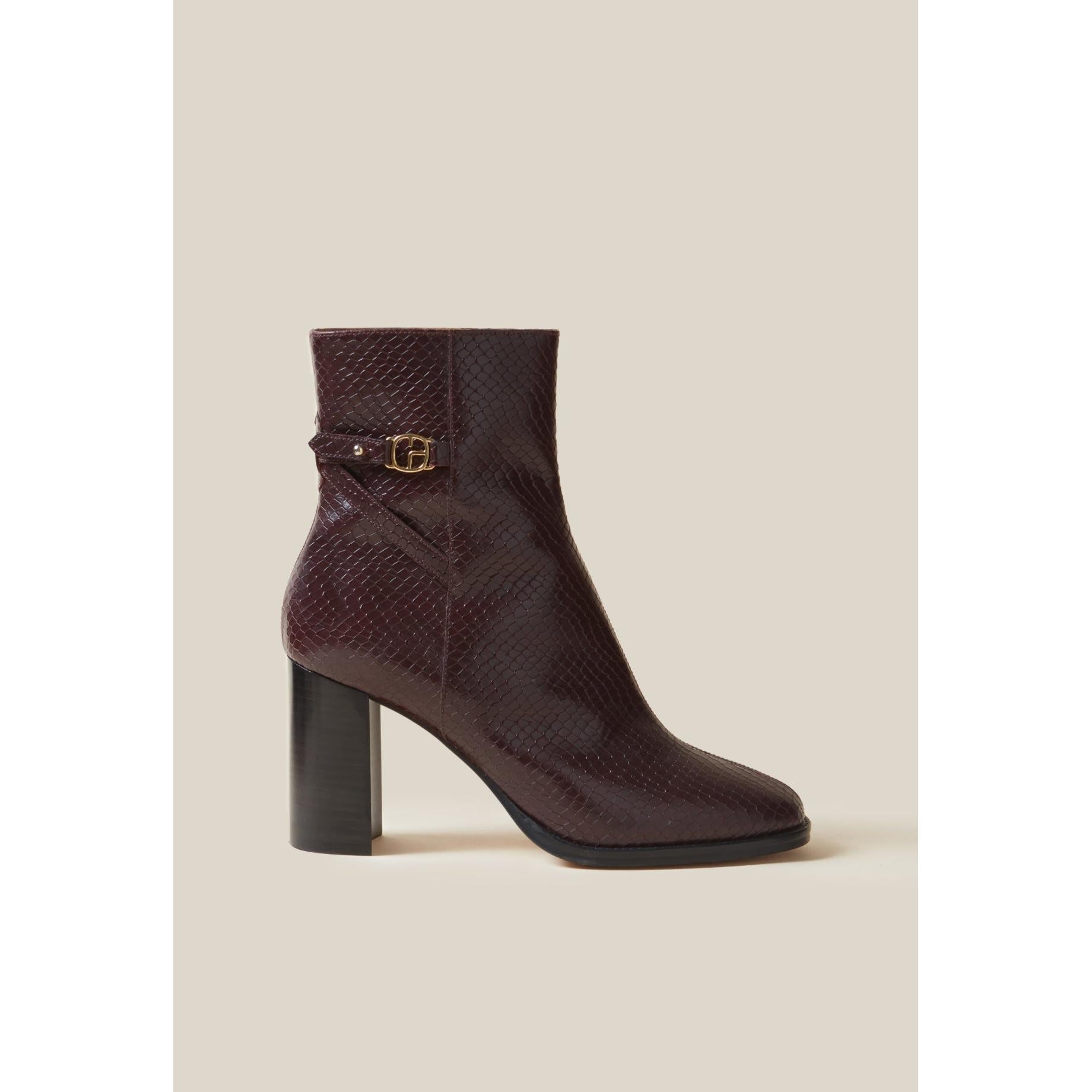 Claudie Pierlot - Bottines Effet Serpent Cuir Vernis