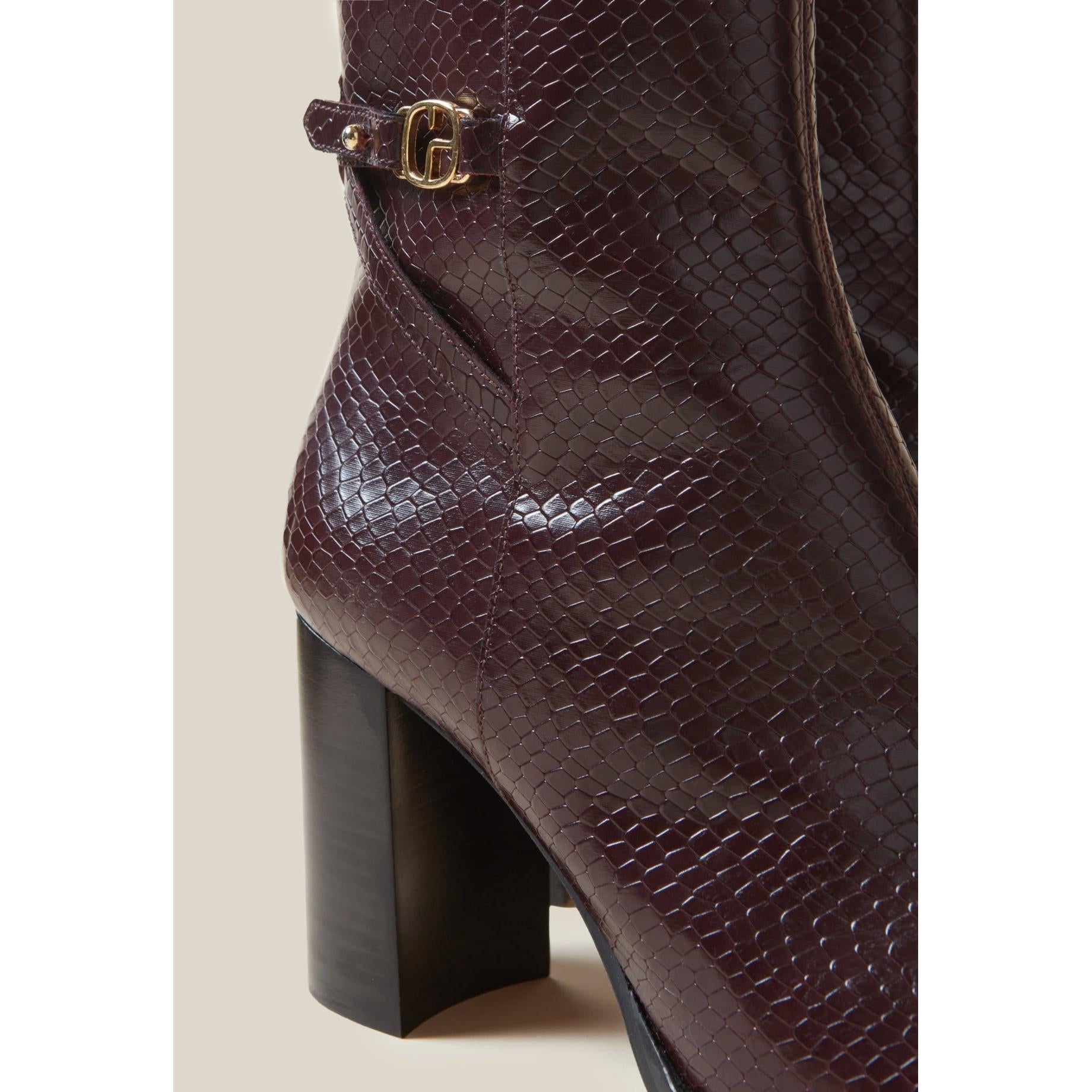 Claudie Pierlot - Bottines Effet Serpent Cuir Vernis