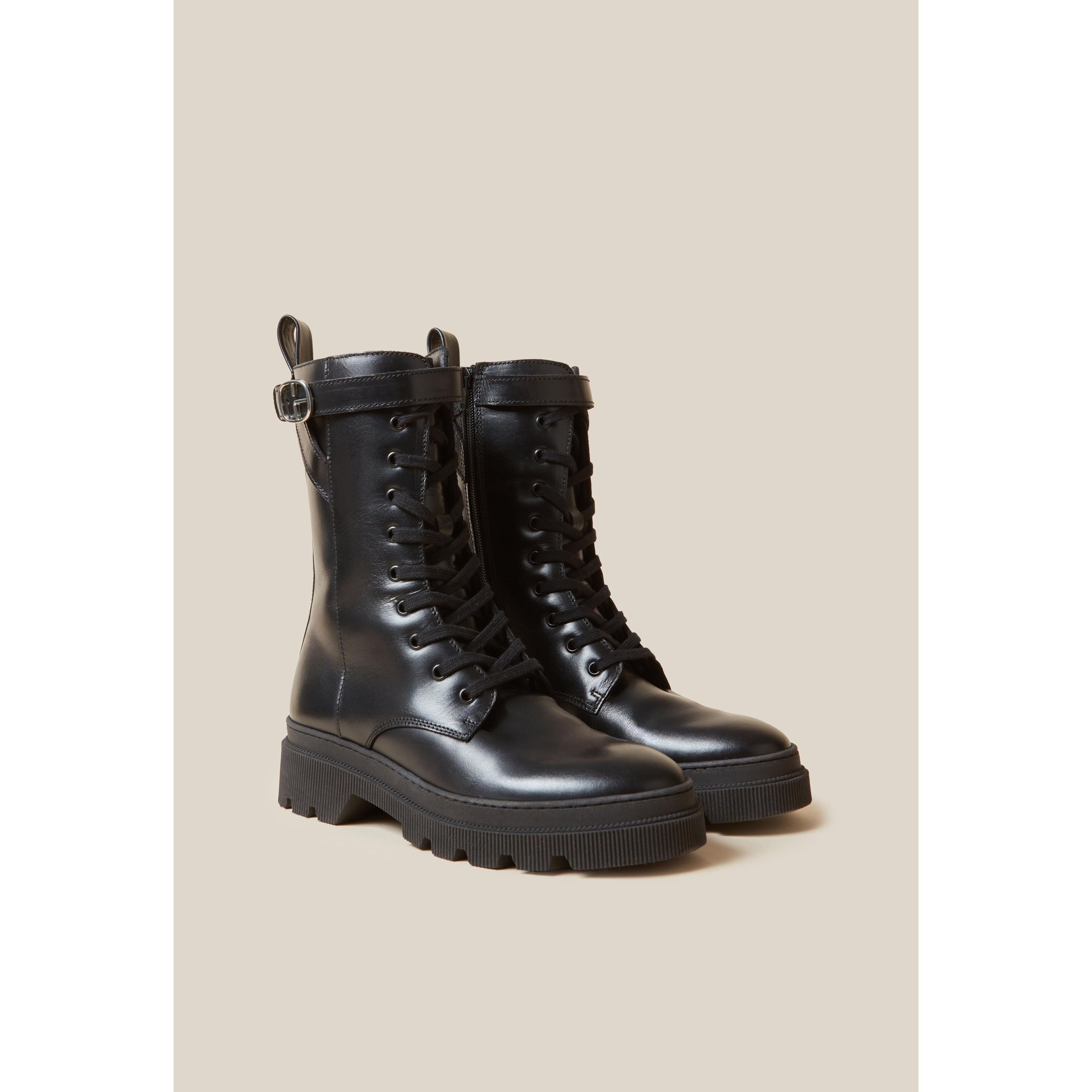 Claudie Pierlot - Bottines Hautes Rangers Cuir