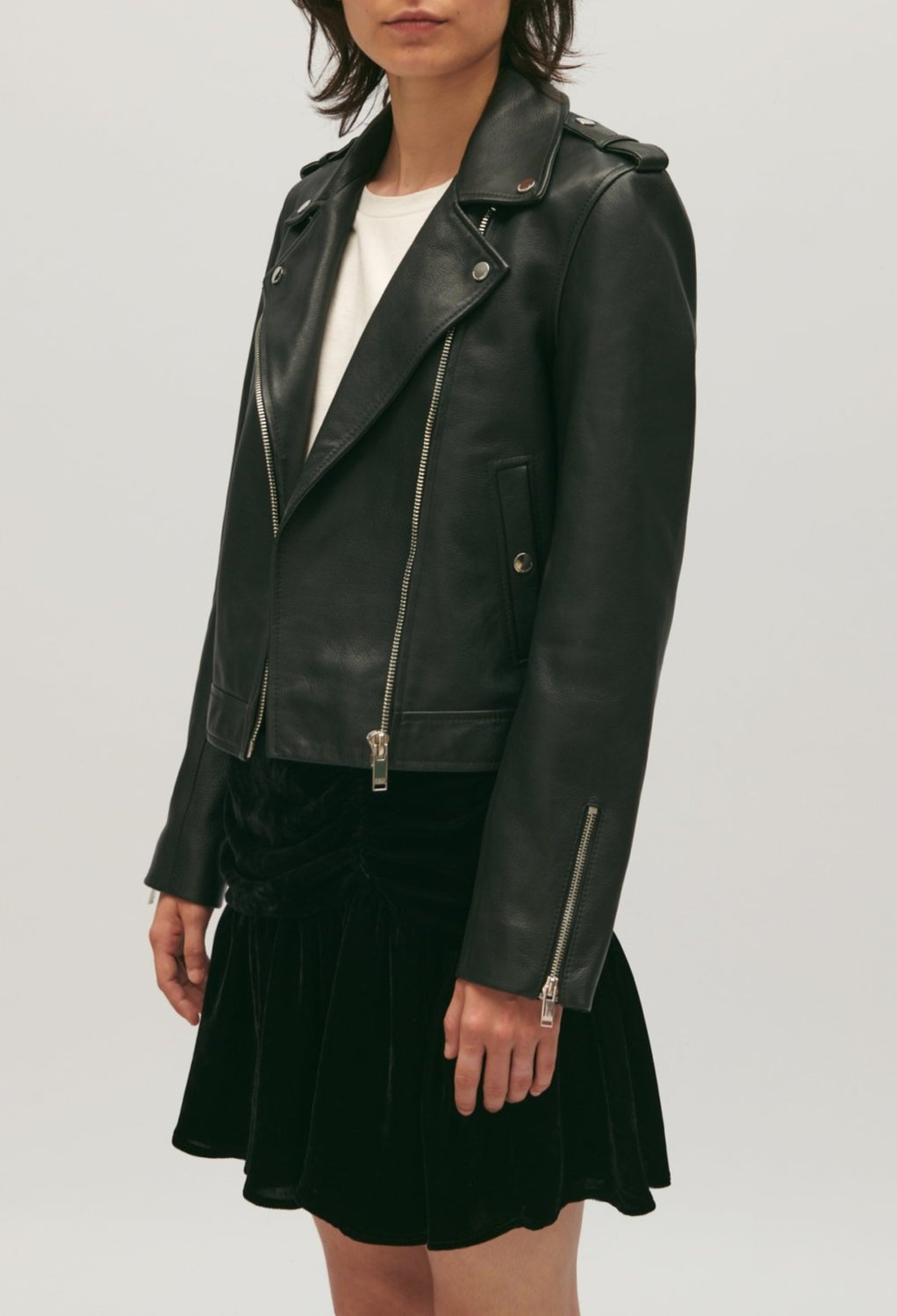 Claudie Pierlot - Blouson Cuir - Club - Noir