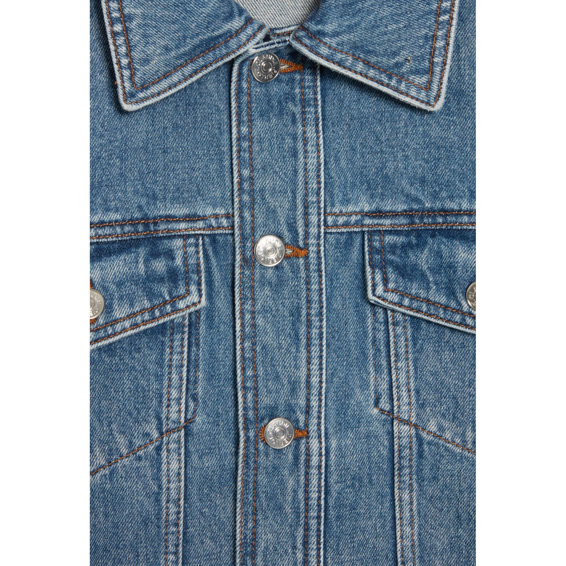 Claudie Pierlot - Veste Droite Jean Bleu
