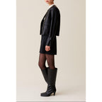 Claudie Pierlot - Veste Cuir Courte Col Rond
