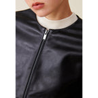 Claudie Pierlot - Veste Cuir Courte Col Rond