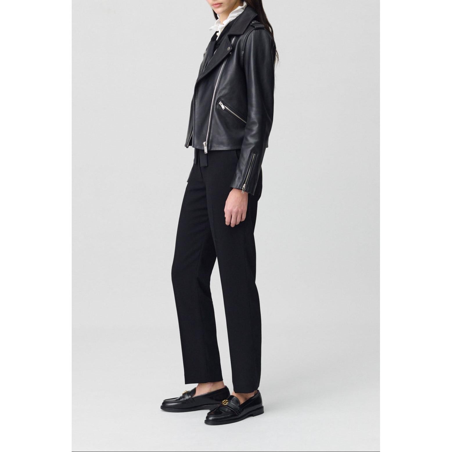 Smooth Fitted Leather Jacket
