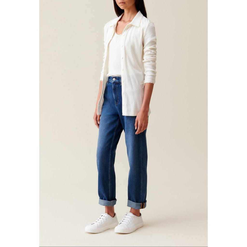 Top cuello camisero
