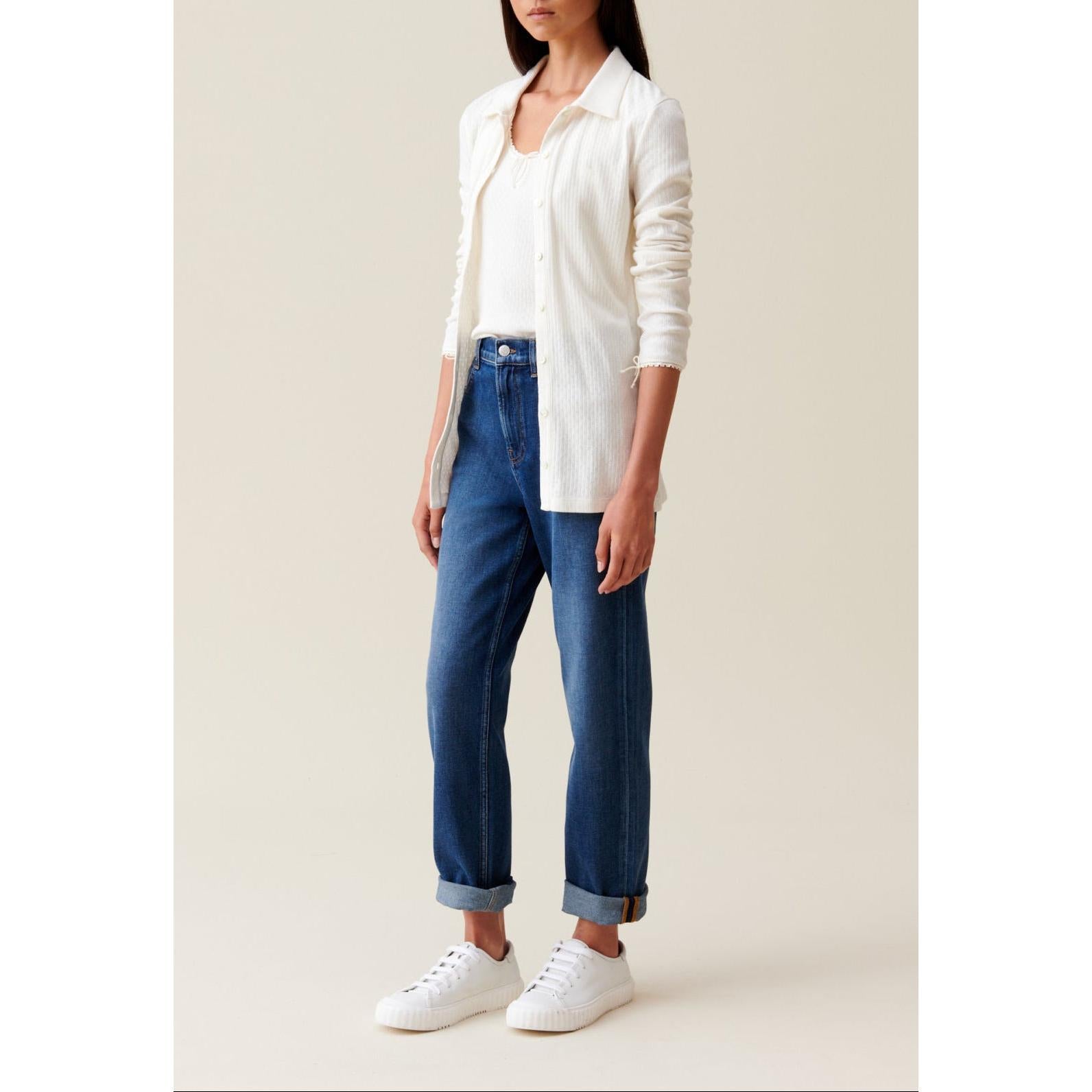Top cuello camisero