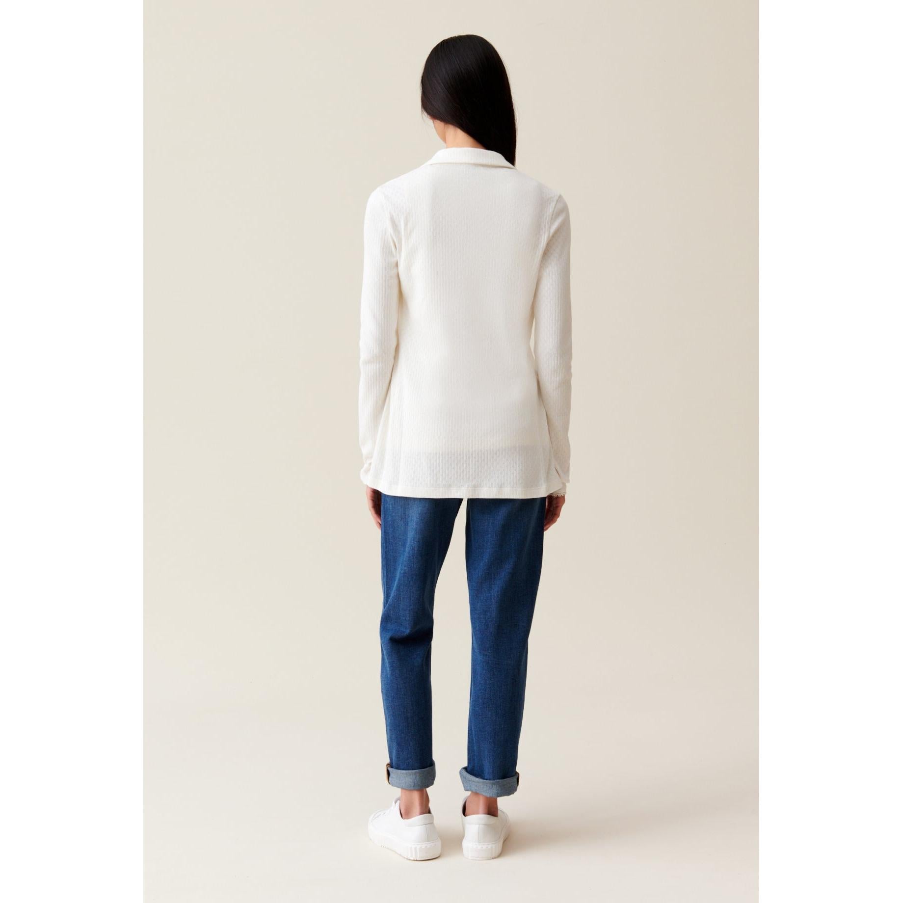 Top cuello camisero