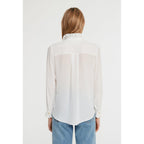 Claudie Pierlot - Chemise Blanche Col Montant Ondulé