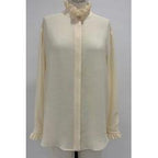 Claudie Pierlot - Chemise Blanche Col Montant Ondulé