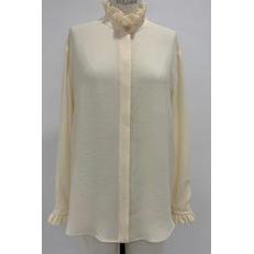 Claudie Pierlot - Chemise Blanche Col Montant Ondulé