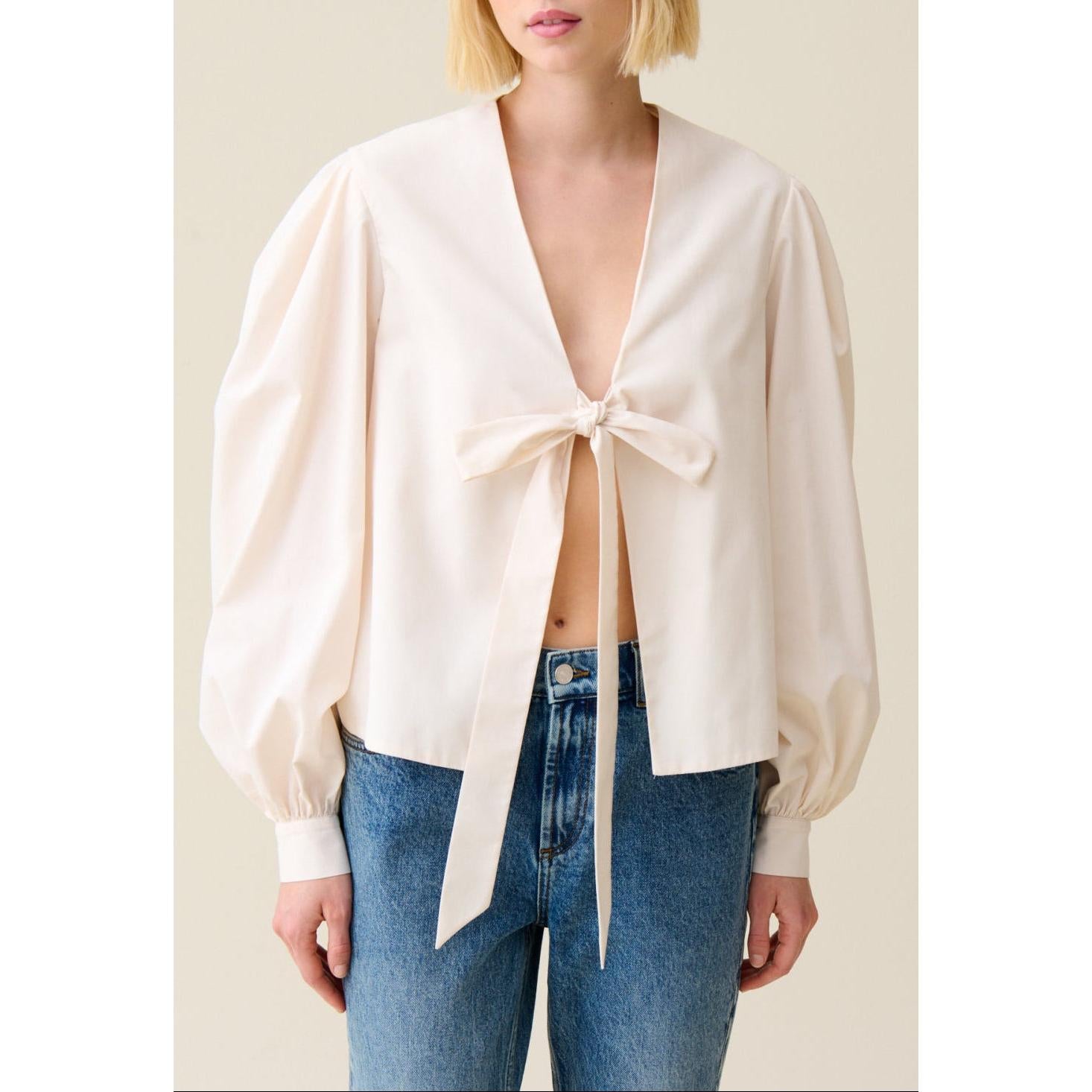 Blusa Cuello En V Para Anudar