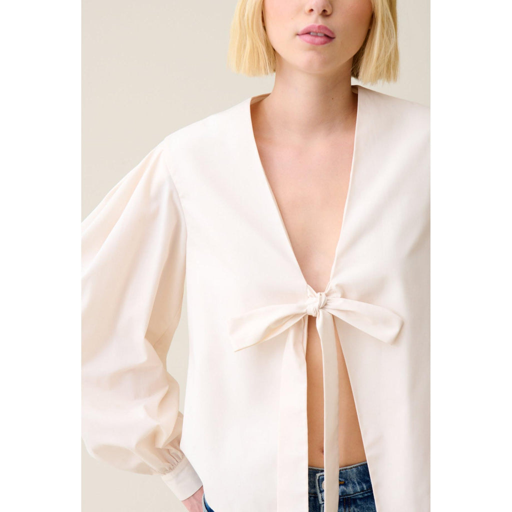 Blusa Cuello En V Para Anudar