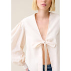Blusa Cuello En V Para Anudar
