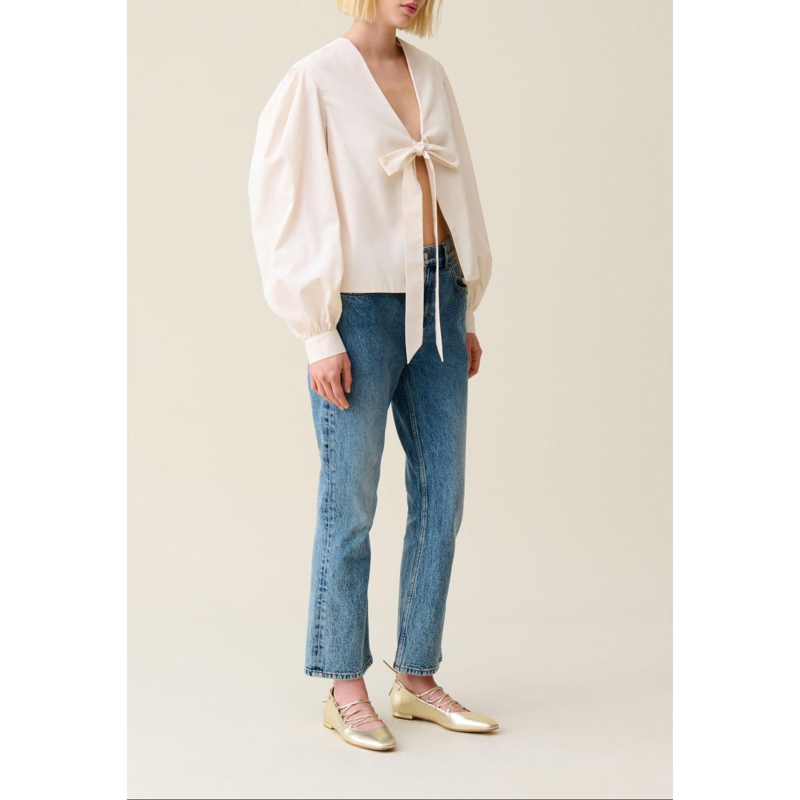 Blusa Cuello En V Para Anudar