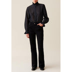 Chemise Fluide Col Volanté Rayures