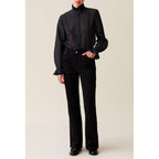 Camisa Fluida con Cuello Volante y Rayas