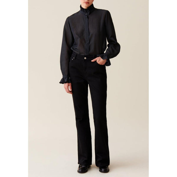 Claudie Pierlot - Chemise Fluide Col Volanté Rayures