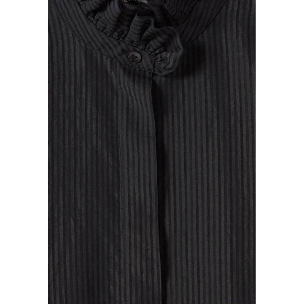 Chemise Fluide Col Volanté Rayures