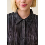Blusa Plisada Fluida Plateada