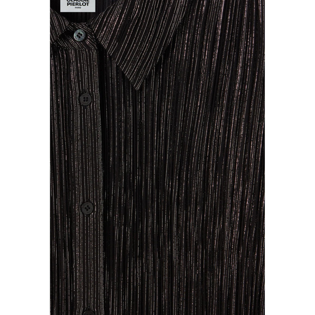 Blusa Plisada Fluida Plateada