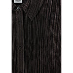 Blusa Plisada Fluida Plateada
