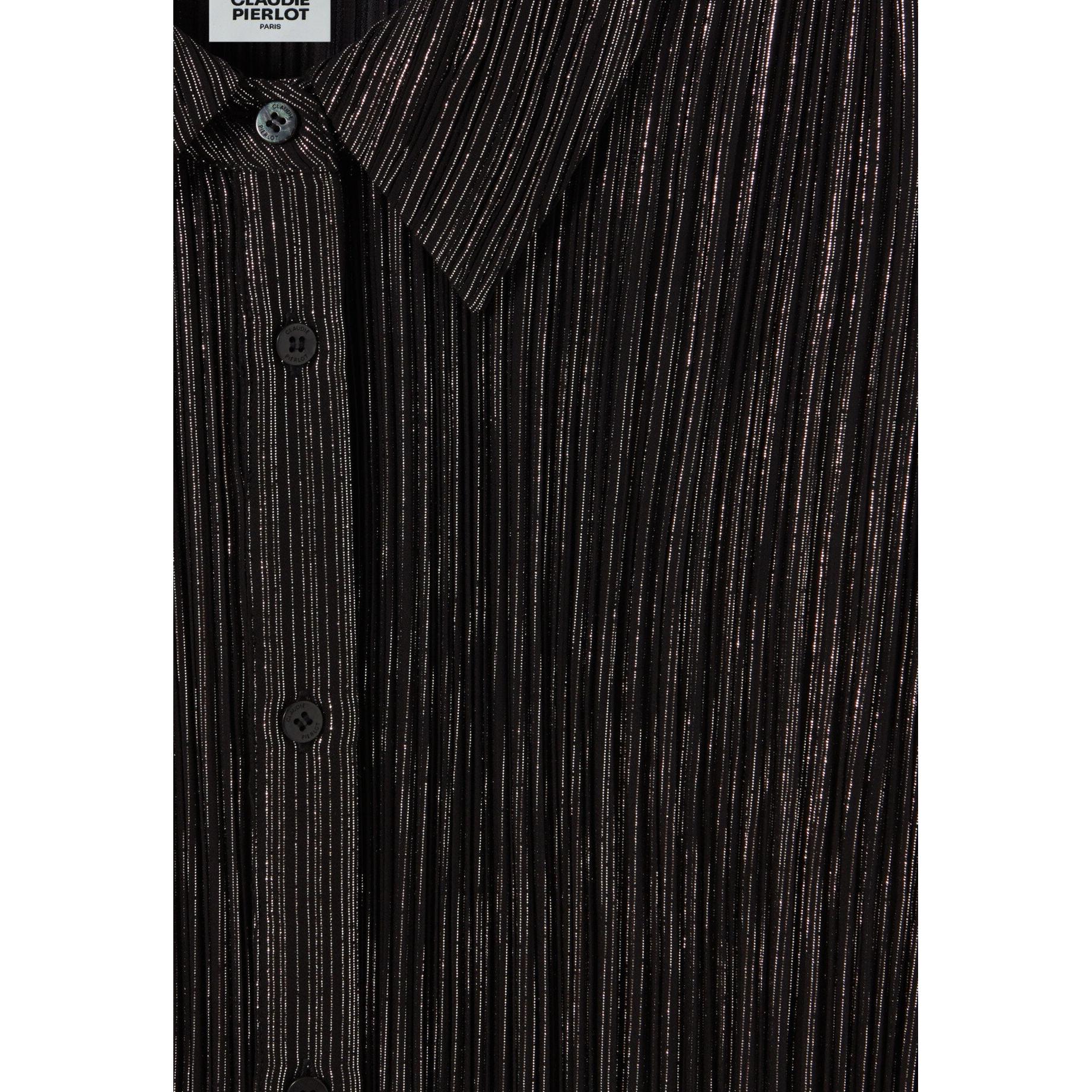 Blusa Plisada Fluida Plateada