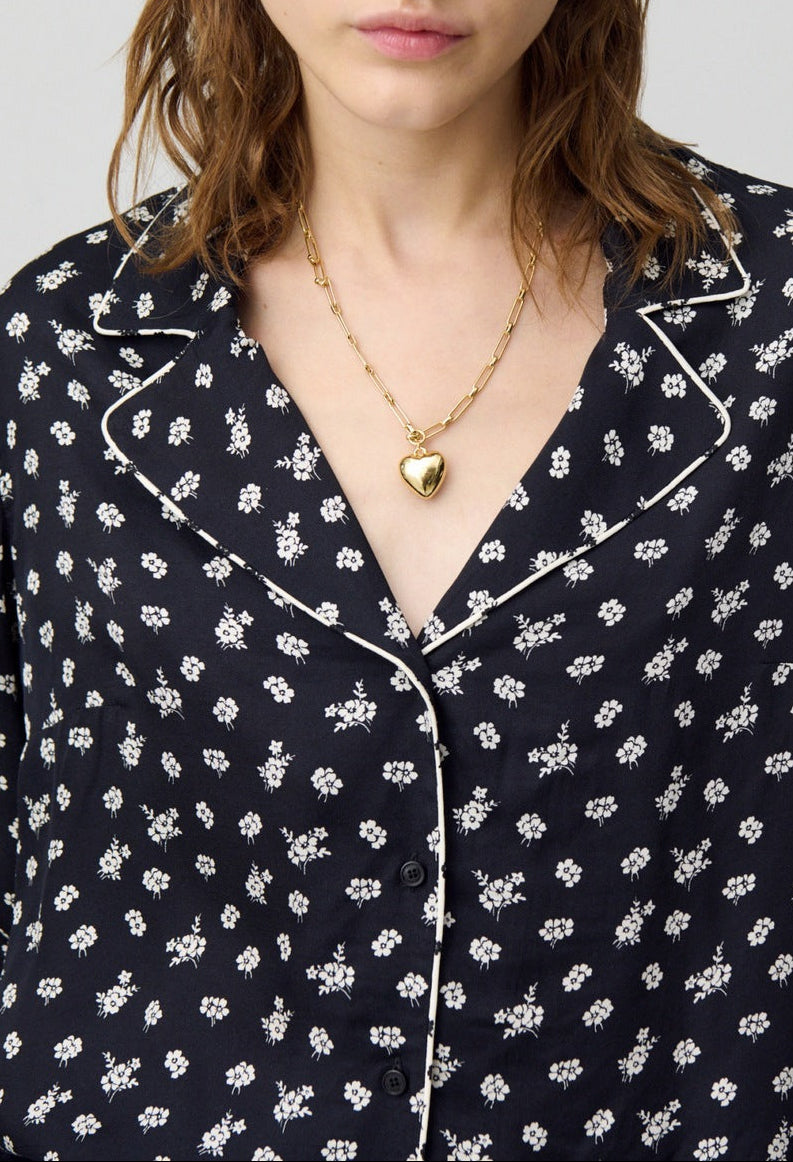 Camisa Curiositapetitesfleurs Print Fonce