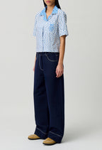 Camisa Clelia Print Azul Claro