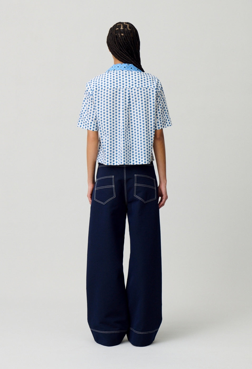Camisa Clelia Print Azul Claro