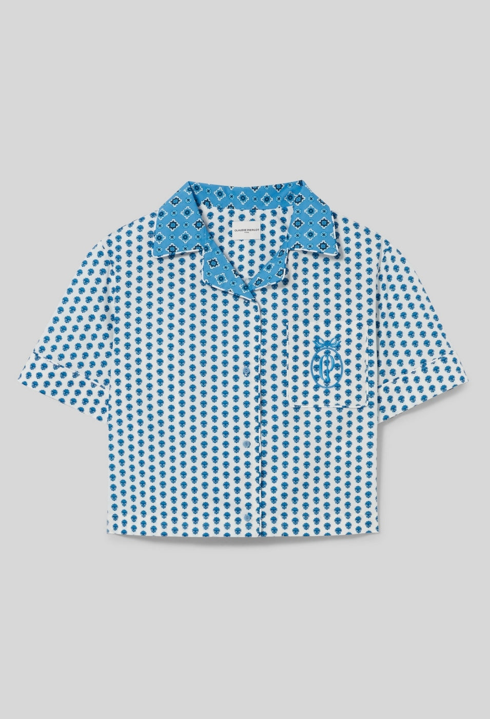 Camisa Clelia Print Azul Claro