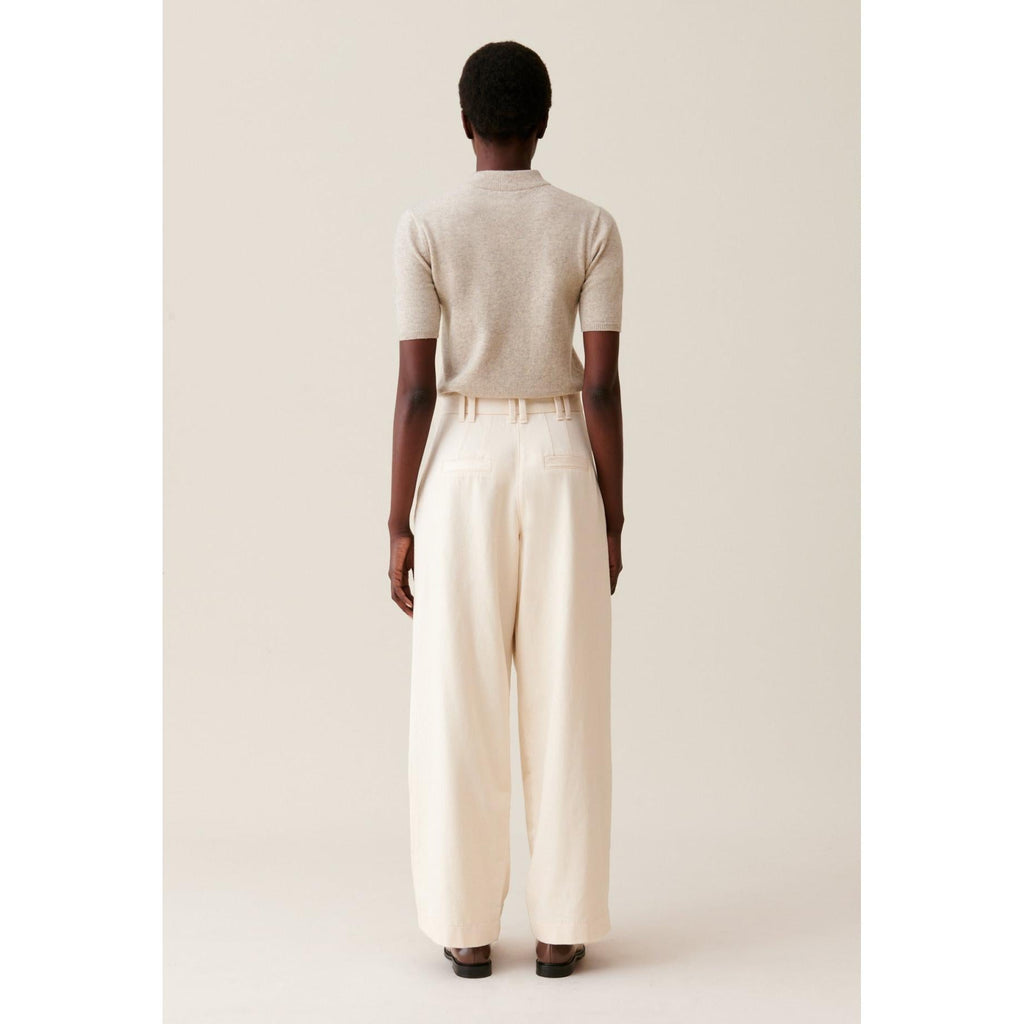 Claudie Pierlot - Pantalón Denim Ancho Plisado