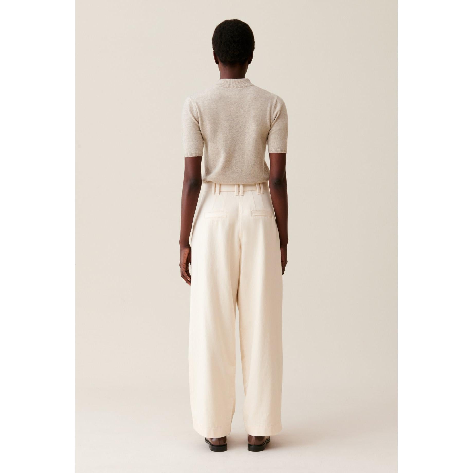 Claudie Pierlot - Pantalón Denim Ancho Plisado