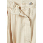 Claudie Pierlot - Pantalón Denim Ancho Plisado