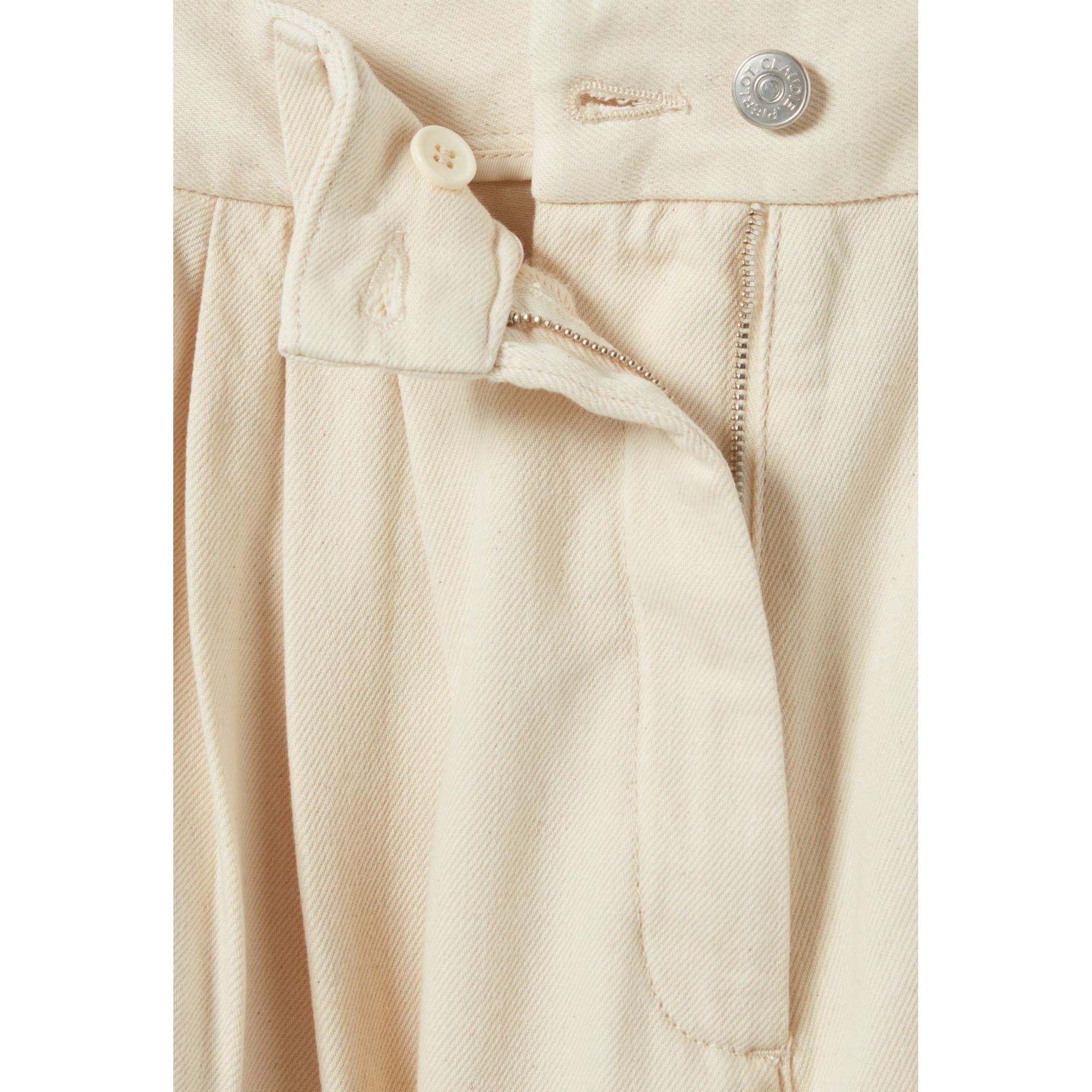 Claudie Pierlot - Pantalón Denim Ancho Plisado