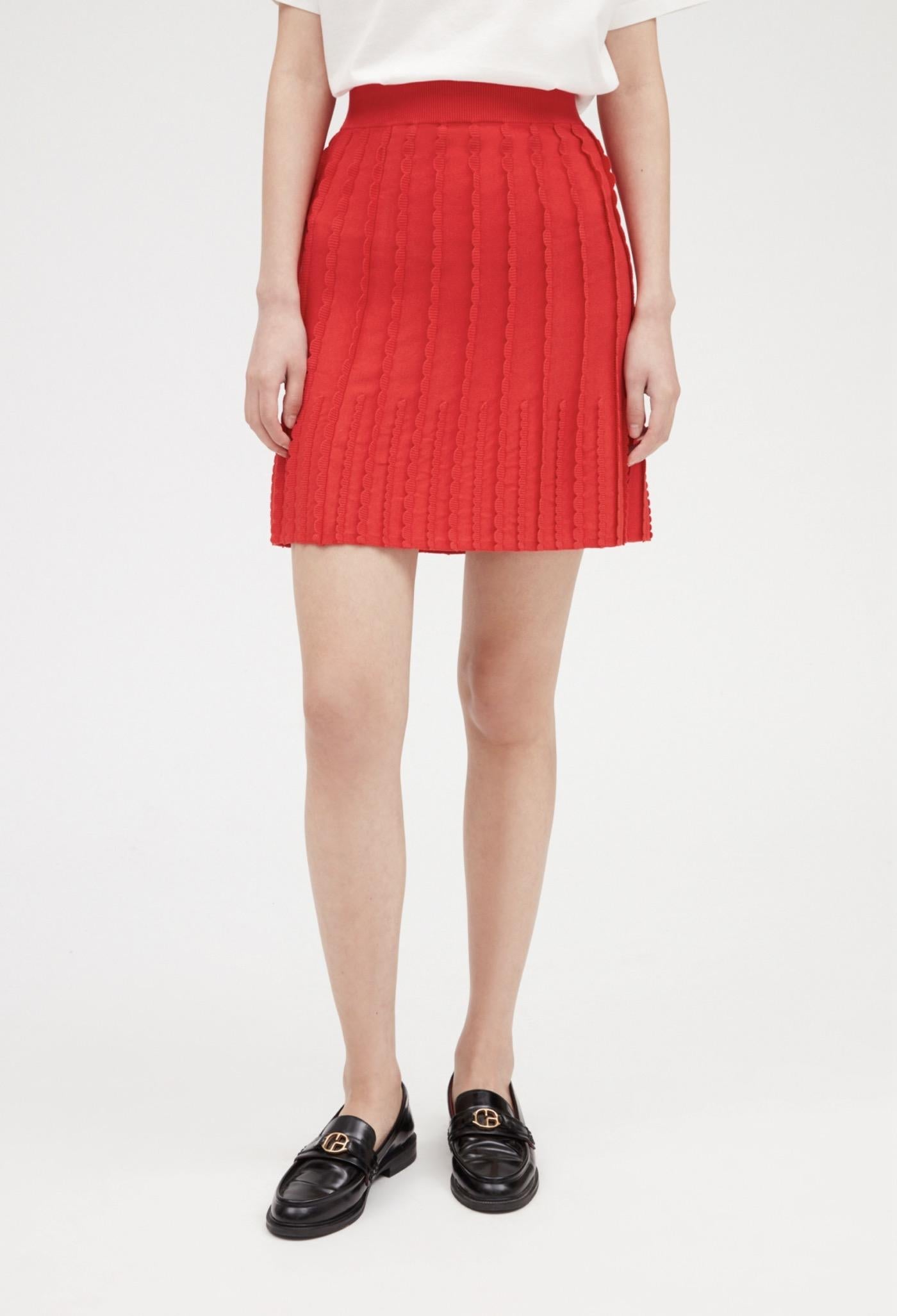 Claudie Pierlot - Jupe Maille - Merina - Rouge